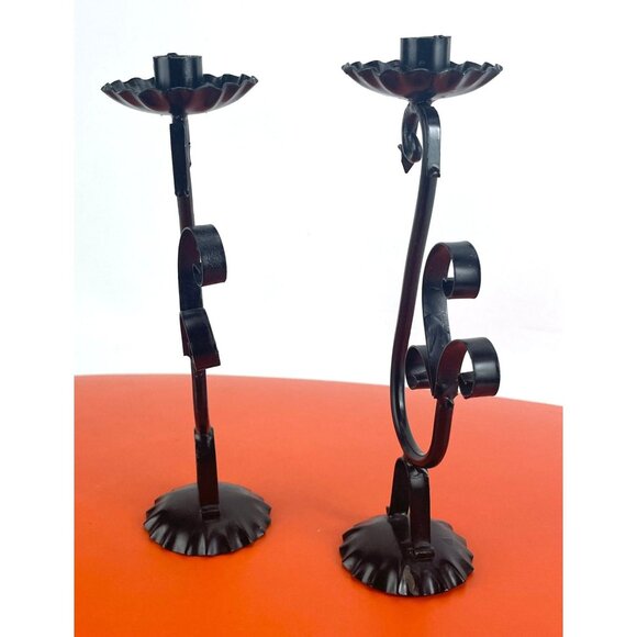 Vintage 1960s candlesticks, candle holder, bird shaped metal, half inch candles - Picture 5 of 10